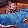 Large Whale Shark Body Pillow Creative Fish Sofa Decorative Body Plush Pillow Giant Whale Shark Back Suffed Cushion Sofa Decor