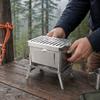 Foldable Wood Burning Stove Stainless Steel Folding Grill Portable Fire Pit  Outdoor Cooking
