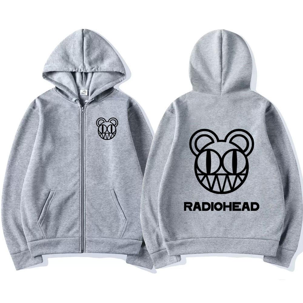 Rock Band Radiohead Толстовка на молнии Женская Модная Винтажная Толстовка на молнии Панк Хип-Хоп Оверсайз Худи Куртка Верхняя одежда