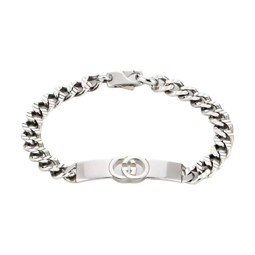 Gucci Interlocking Double G 925 Silver Bracelet Unisex Bracelet 853978-J8400-0818