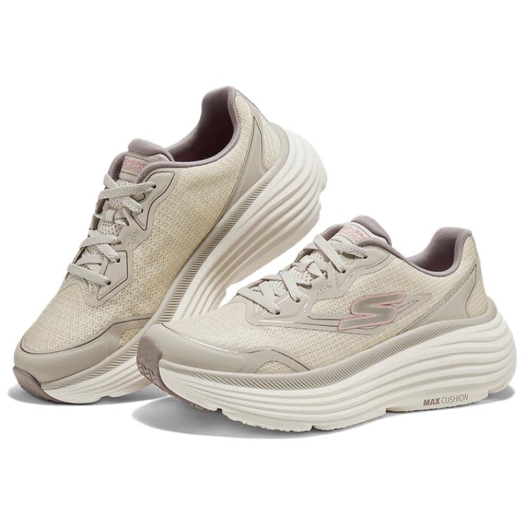 Skechers Максимальная амортизация Удобные Универсальные Низкие Повседневные Кроссовки Женские Бежевые 129472-NAT