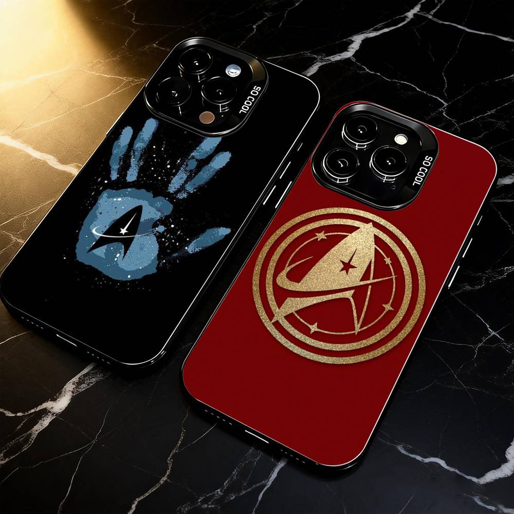 Classic S-Star T-Trek S-Ships Phone Case For iPhone 17,16,15,14,13,12,11 Plus,Pro Max,XS,Colored Silver Plated Inside Cover