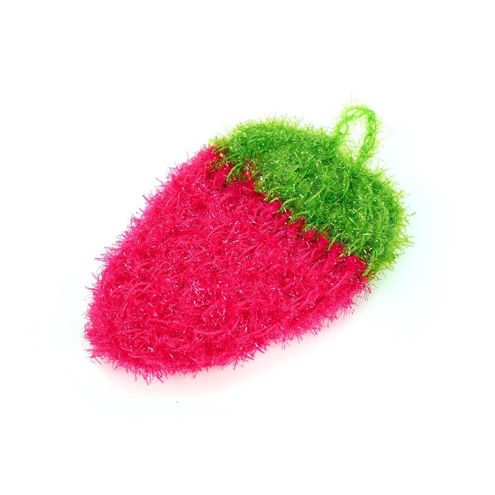 Клубничная губка-скраб Кухонная щетка для мытья фруктов и посуды Щетка для мытья посуды Губка для кастрюль и сковородок Чистящие подушечки Чистящие средства