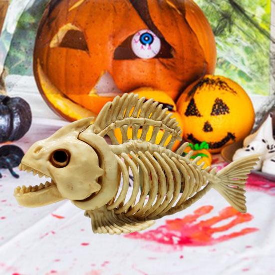 Хэллоуин Скелет Рыба Модель Реалистичный Пластиковый Карп Череп Кость Искусство Украшение для Дома