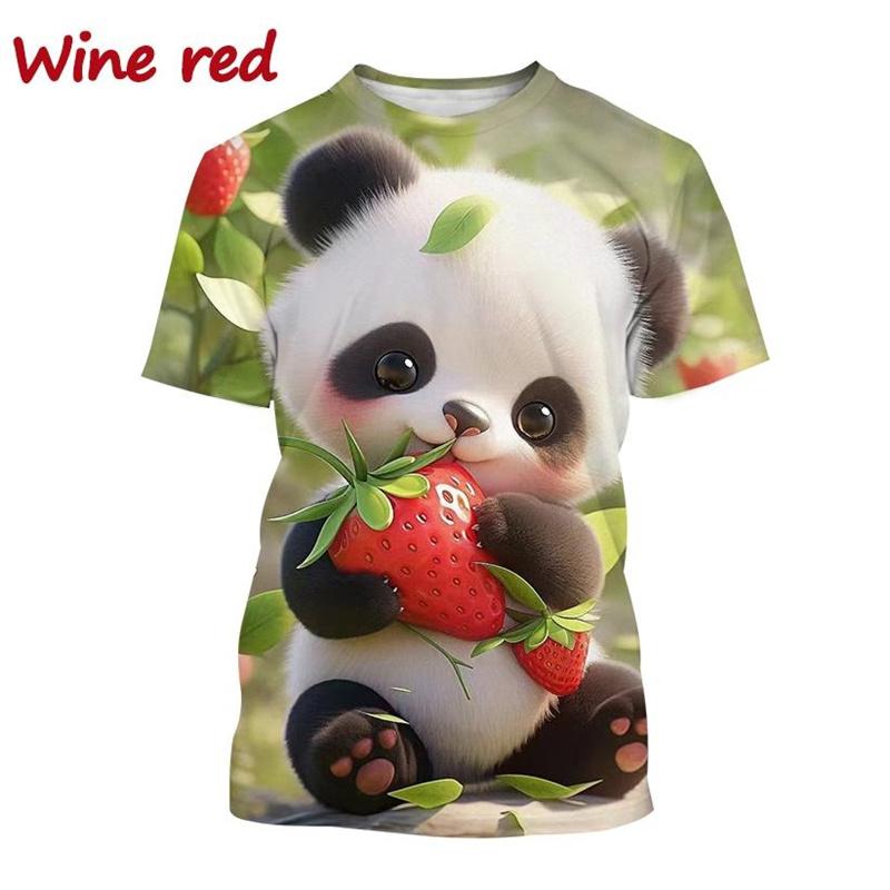 Летние футболки унисекс с круглым вырезом и 3D принтом мультяшного животного панды, модные повседневные футболки с коротким рукавом для мужчин и женщин