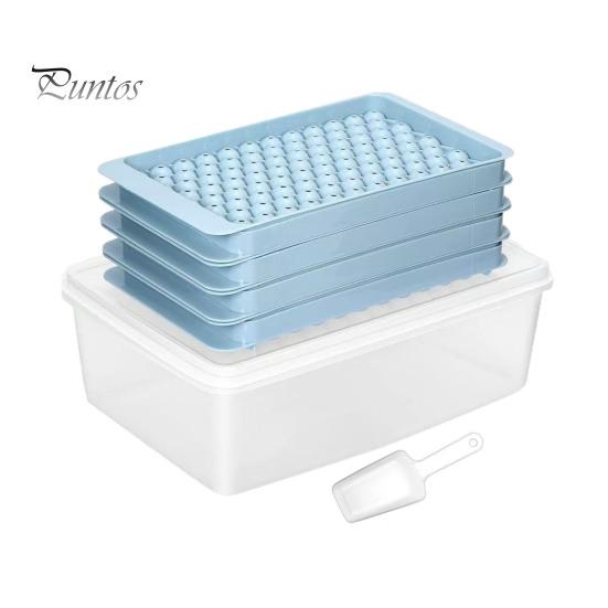 Mini Sphere Ice Tray Cube with Bin And Scoop, Small Round Balls Ball Mold for Coffee Drinks, Easy Release Stackable Silicone Freezer Clean