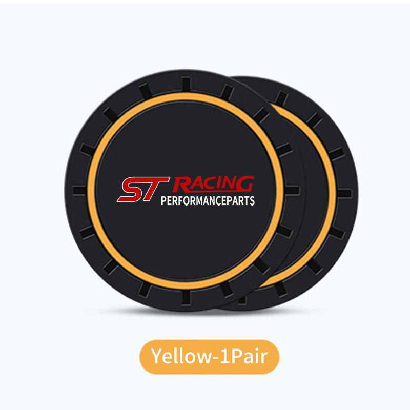 For Ford 2Pcs Car Logo Silicone Coaster Anti-Slip Water Cup Drink Mats Auto Accessories Escort KA Flex Everest KA Expedition