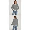 Women Loose Striped Pullover Sweater Crew Neck Long Sleeve Knitwear Autumn Winter