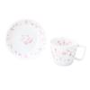 OGISO Sarasa Pink Reinforced Porcelain Two-Piece Snack Set (Dishwasher and Microwave Safe) Sarasa Pink Small SET-0056