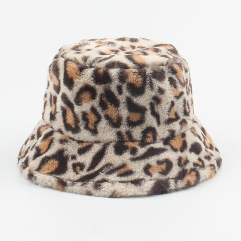 Осенне-зимняя бархатная шляпа женская ретро леопардовый принт шляпа-ведро повседневная универсальная шляпа-ведро солнцезащитная шляпа-колокол
