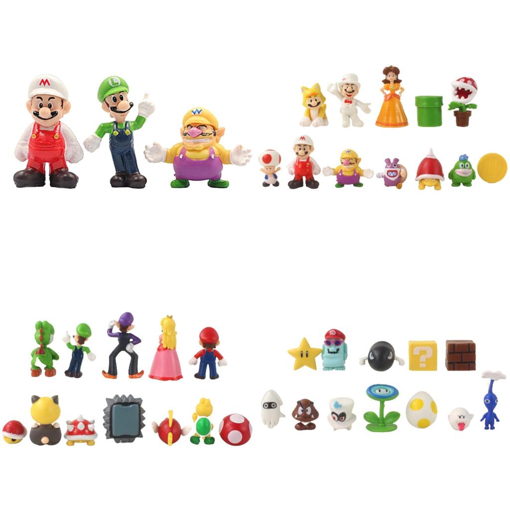 48 шт. Фигурки Super Mario Bros Luigi Набор для украшения торта Нетоксичные Не выцветающие