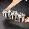 304 Stainless Steel Spice Jar with Glass Lid Salt Shakers Set Seasoning Sugar Pepper Bottles Tank Household Shaker Box