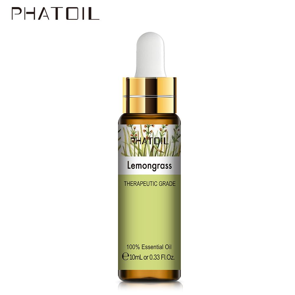 Эфирные масла лемонграсса PHATOIL с капельницей для ароматерапевтических диффузоров, освежение воздуха, облегчение массажа тела, арома-масла 5 мл/10 мл/30 мл/100 мл
