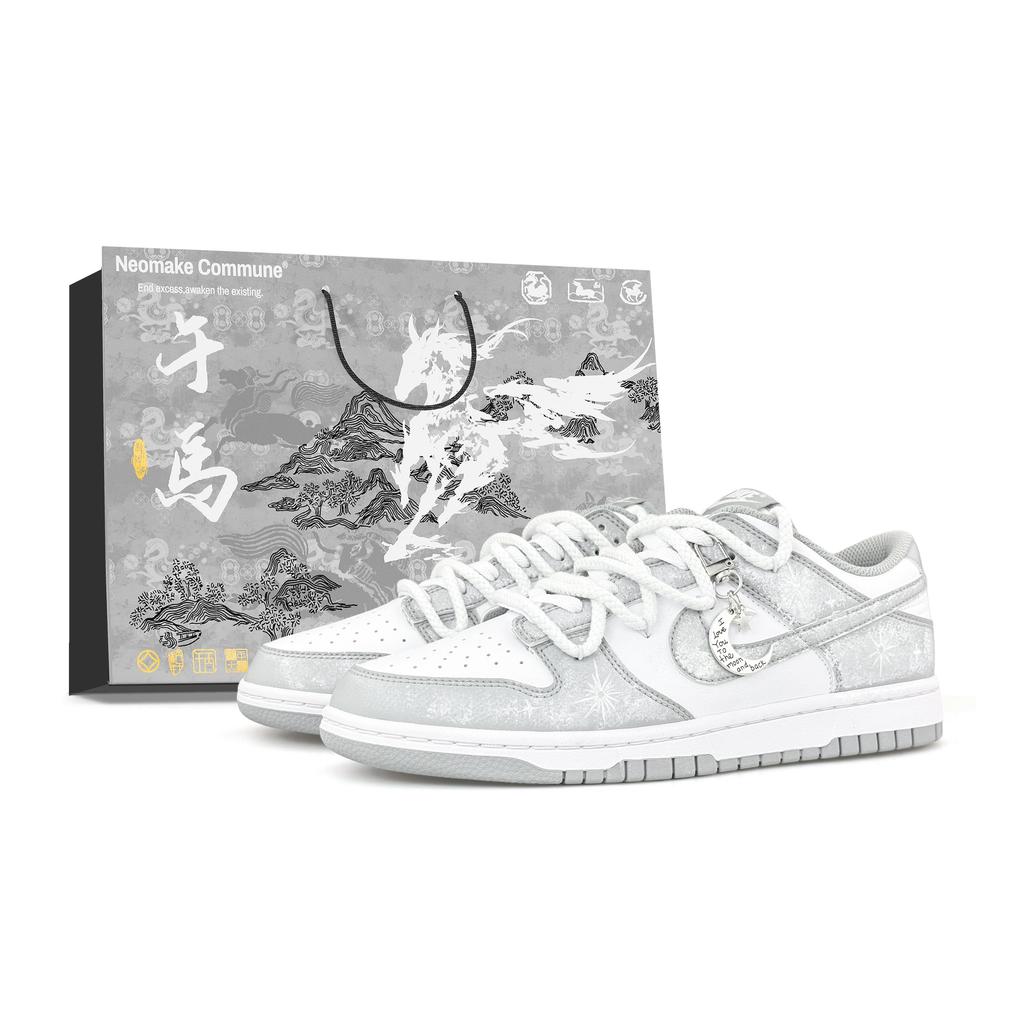 Nike Dunk Abrasion Resistant Breathable Low top Skateboard Shoes Unisex White HF5441-105(Team1735-LD)