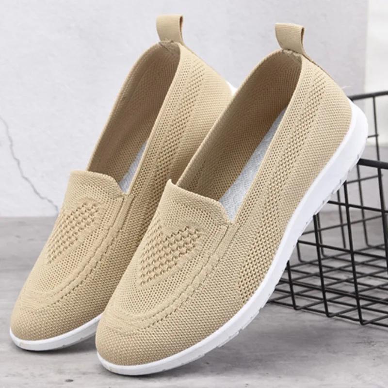 Fashion Women's Casual Shoes Hollow Out Breathable Sneaker Slip On Loafers for Women New Comfort Flats Light Walking Shoes Zapatos Mujer