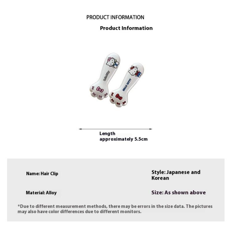 2/5 шт. Заколки для волос Hello Kitty, Треугольные волнистые заколки, Заколки-уточки, Аксессуары для волос, Милые и крутые, Серебристые кошки, Каваий
