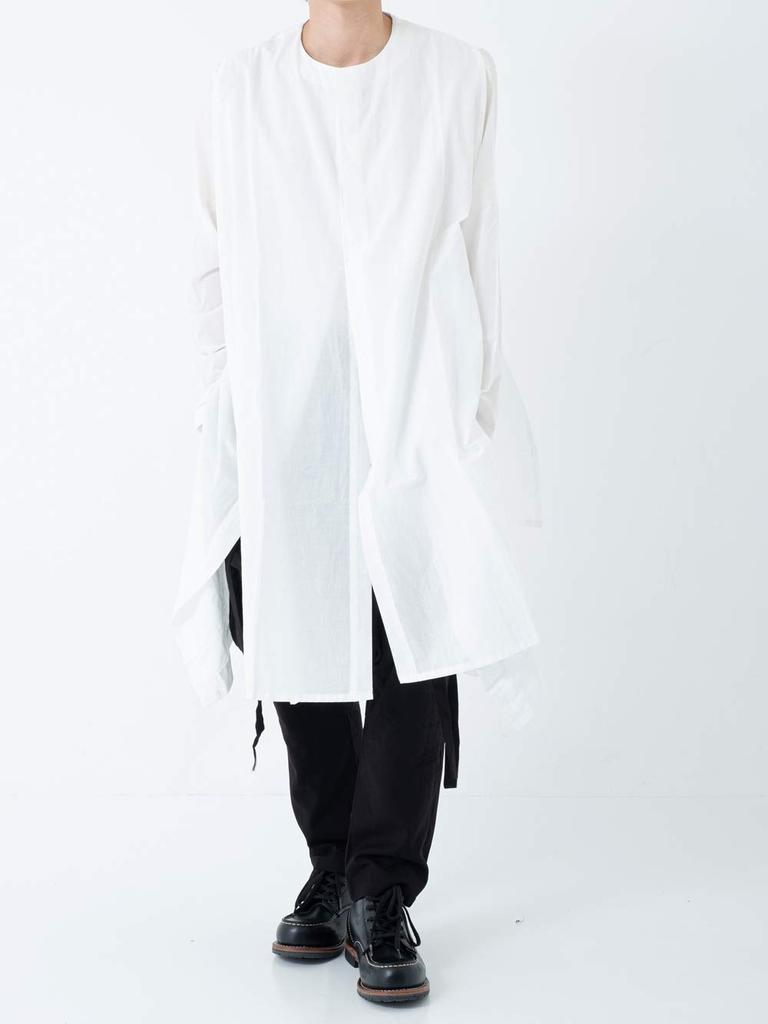 Long Layered Shirt F [AS SUPERSONIC] Shirt, Length, Coat, Men's, White,