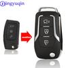 Jingyuqin 3 Buttons Modified Filp Car Remote Key Shell for Ford Mondeo Focus Fiesta C Max S Max Galaxy Fob Keyless Entry Case