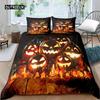 Halloween Duvet Cover Set Halloween Pumpkin Ghost Festival Themed Bedding Set for Kid Boy Teen Microfiber Queen Size Quilt Cover
