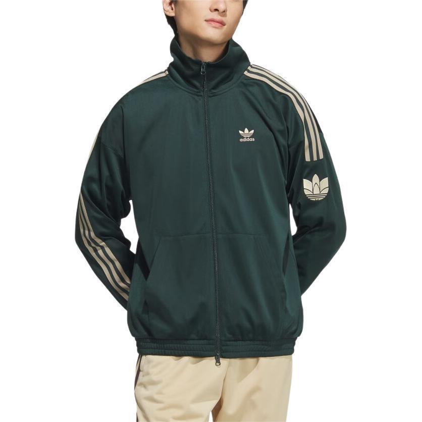 adidas Оригинальная РЕТРО куртка Унисекс Темно-зеленая JL8400