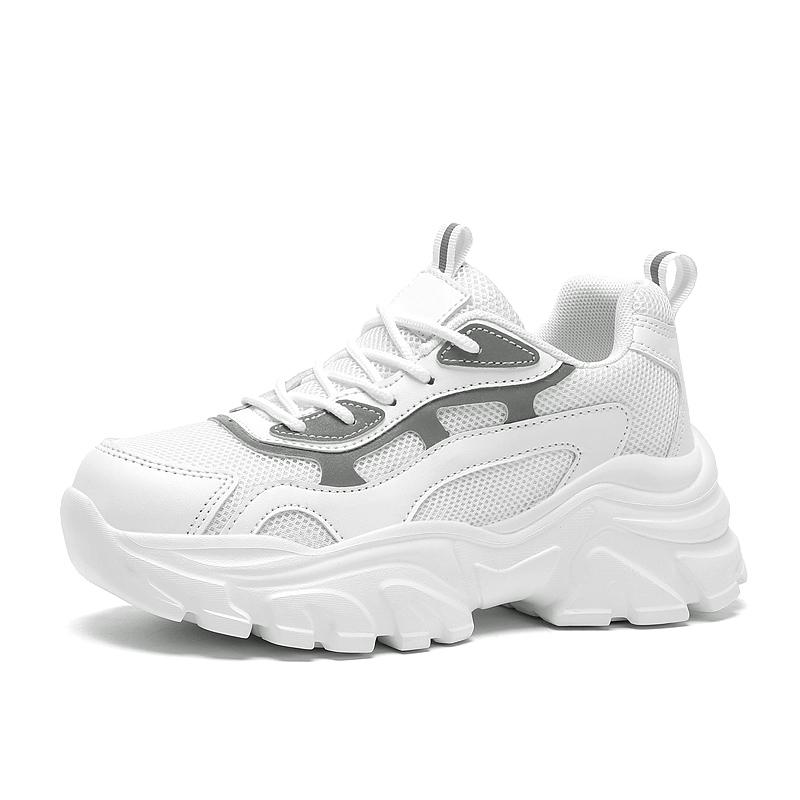 Женская спортивная обувь с толстой подошвой и сеткой, модная и легкая, увеличенного размера, женская обувь, мужские кроссовки