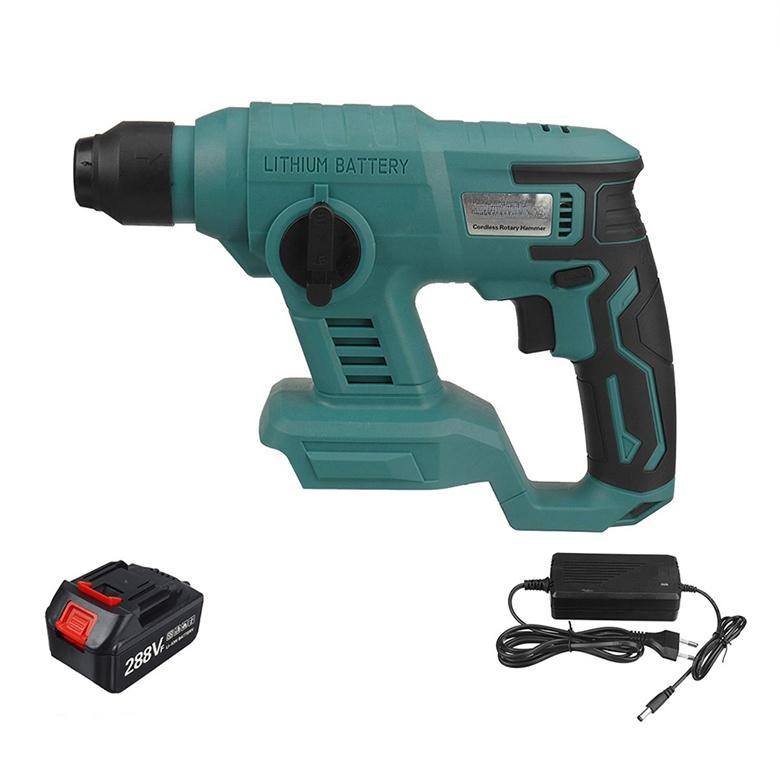 288VF 3 In 1 Multifunction Cordless Electric Rotary Hammer Drill Hammer Impact Drill Power Tool with Battery