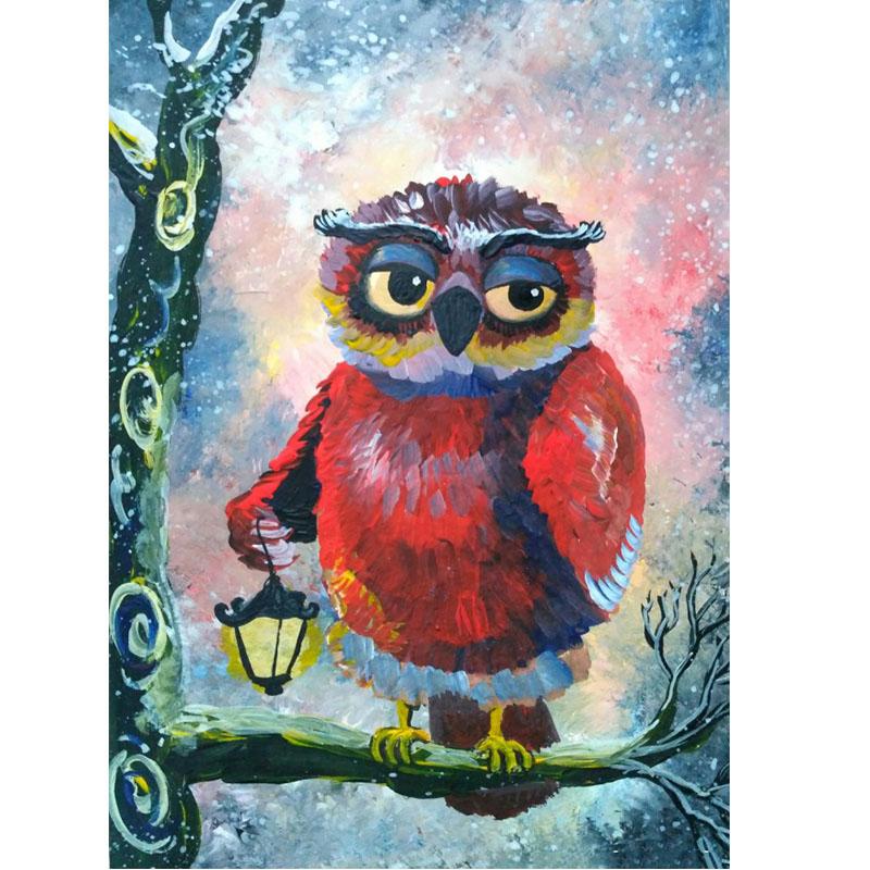 DIY Сова 5D алмазная живопись полная круглая дрель вышивка крестиком мультфильм животных Алмазная вышивка Стразы Мозаика домашний декор