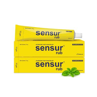 Sensur Натуральный аюрведический обезболивающий бальзам 10 г Упаковка из 2 штук | Быстродействующее средство для облегчения мышечной и телесной боли