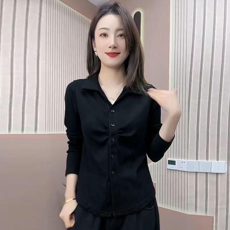 2023 Slimming Pleated Long Sleeve Autumn Top