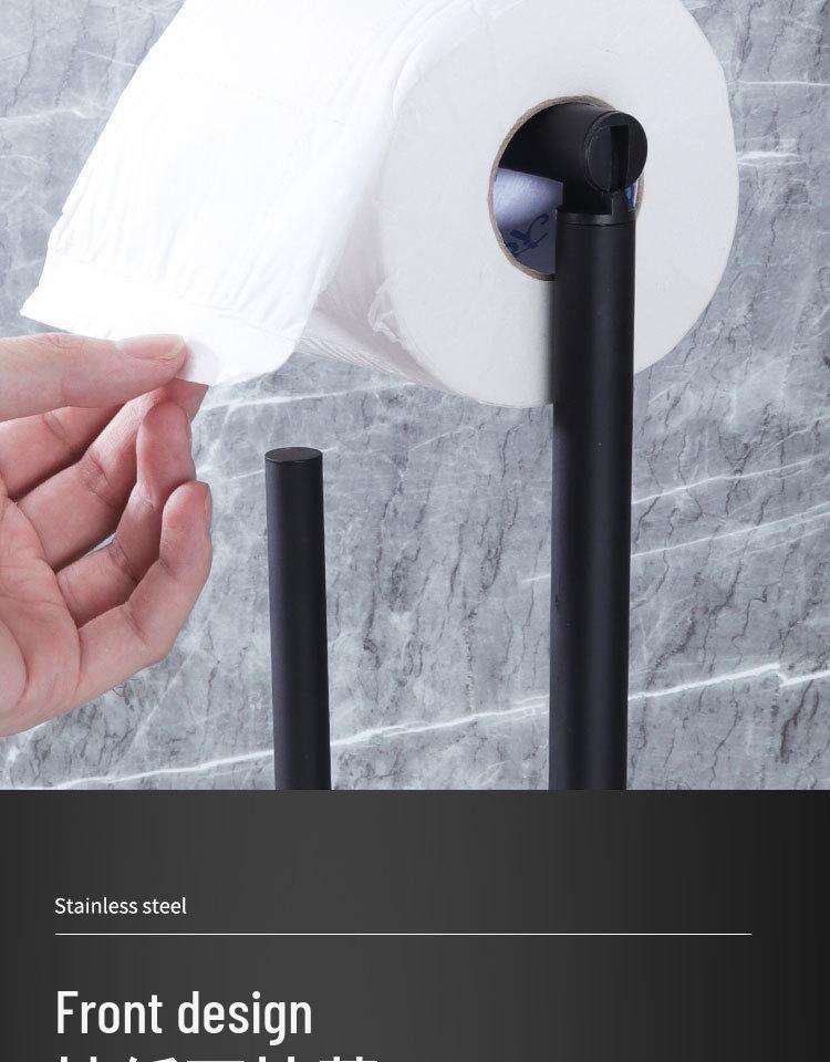 Приграничный вертикальный держатель для туалетной бумаги и щетки для ванной комнаты - Многофункциональный напольный органайзер для рулонов