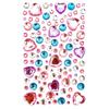 Наклейки-стразы в форме сердца пастельных тонов 0,7-1,7 см 109 шт.