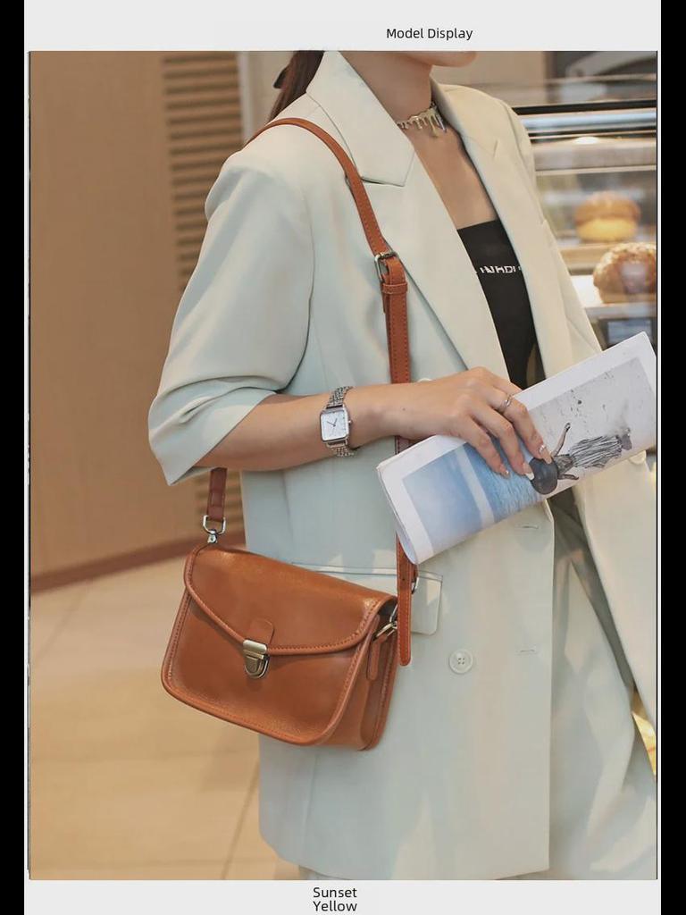 2025 Женская сумка-мессенджер из натуральной кожи большой вместимости - сумка через плечо из высококачественной коровьей кожи растительного дубления