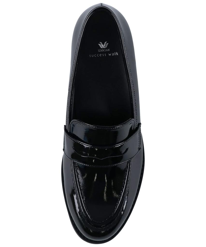 Лоферы для дождя и с круглым носком, удобные для ходьбы, менее искусственная кожа BL см E [Success Walk] блестящие, каблук, 3 см, в, утомительные, (эмаль), WIN319, дамы,