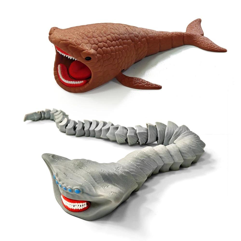 Блуп Морское Чудовище 3D Печатная Гибкая Сочлененная Игрушка-Антистресс – Пожиратель Морей Глубоководное Существо Коллекционная, Настольная Игрушка для Снятия Стресса