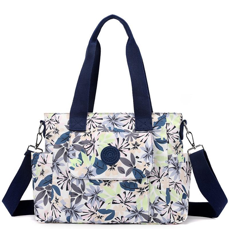 Women's Bag Shoulder Mother Bag Summer New Lightweight Nylon Cloth Printed Bag Fashion Messenger Handbag