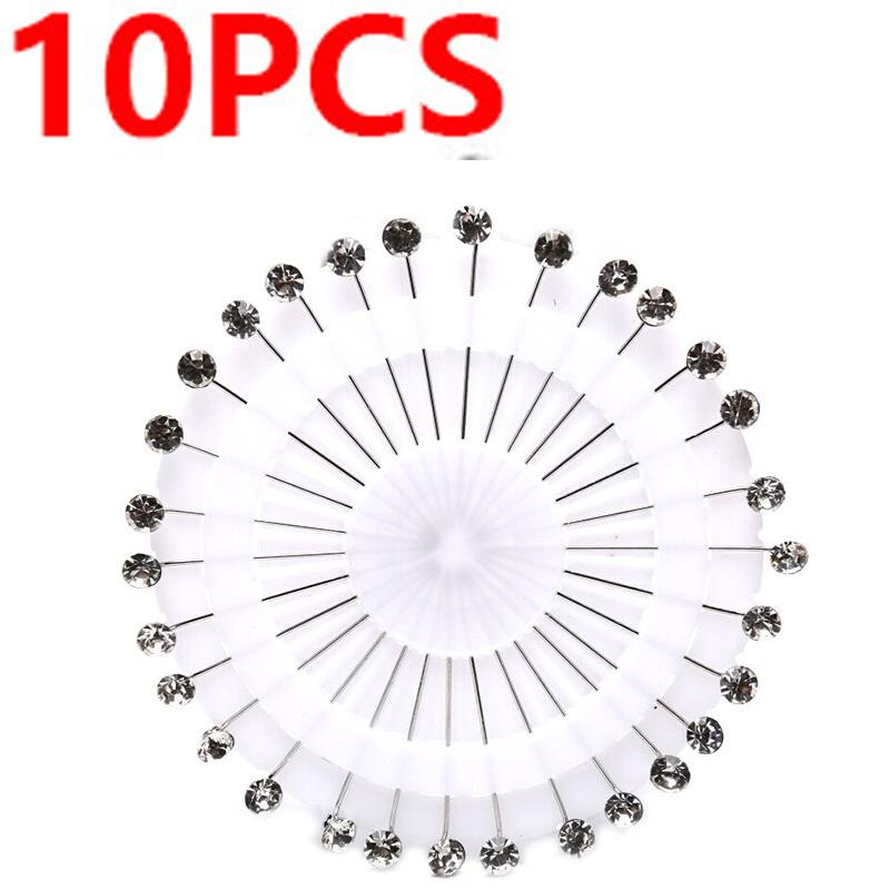 10pcs/set Zircon Brooch Fashion Elegant Women Scarf Safety Long Pins DIY Clothing Decoration Handmade Jewelry Accessories