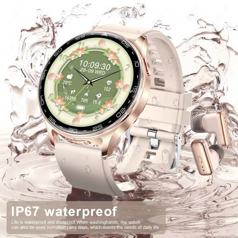 Умные часы с наушниками 1,39 дюйма Фитнес-часы 2 в 1 Монитор калорий и сна Монитор сердечного ритма и артериального давления Bluetooth-часы