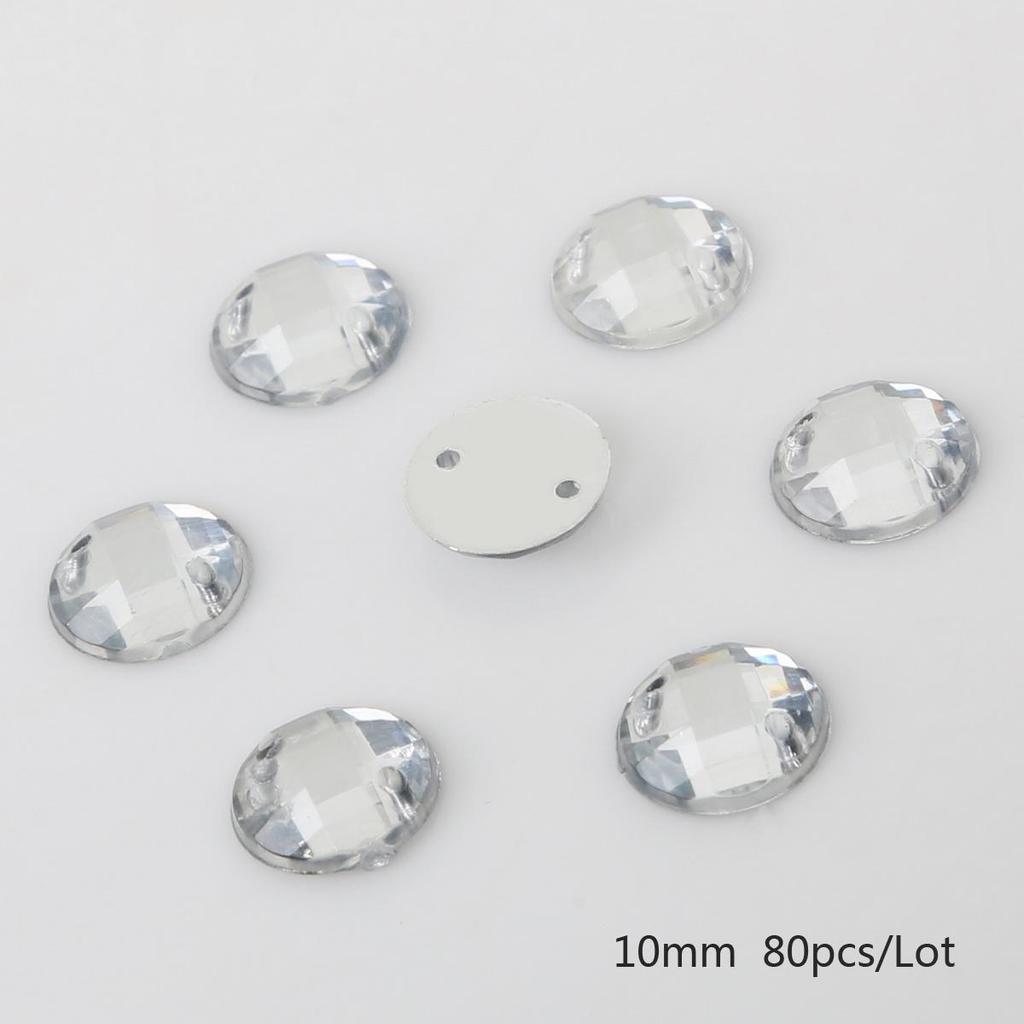 Sewing Flatback Acrylic Rhinestone Two Holes Sew On Strass Crystal Stones For DIY Wedding Dress Clothes Decoration