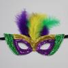 Mardi Gras Sequin Feather Hat & Mask Set