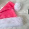 Christmas Santa Hat Xmas Pink Long Plush Holiday Red Black Hat For Adults And Kids Unisex  New Year Festive Party Supplies