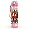 1PC Number 13 Teenager Mascot Figure 750ml Color Plastic Water Bottle Leakproof Flip Straw Lid For Sports Office Home Use
