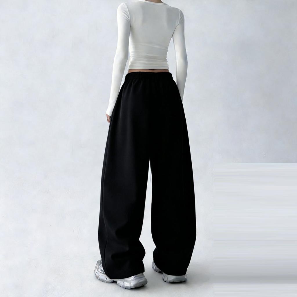 Женские спортивные штаны свободного кроя с широкими штанинами, высокой талией, корректирующие фигуру