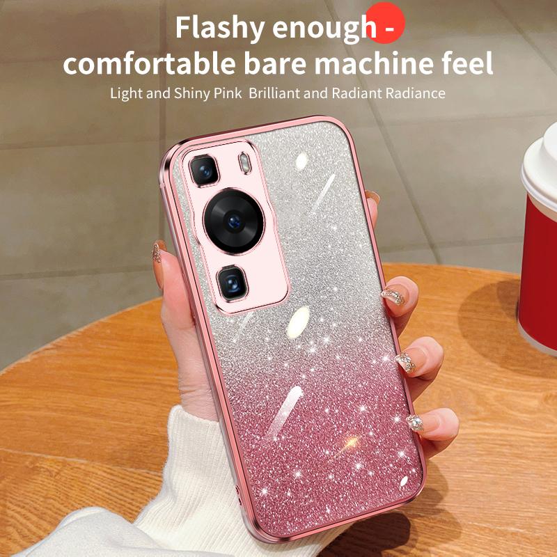 Модный блестящий чехол с градиентным покрытием для Huawei P60 P50 Pro P40 P30 Lite P Smart 2021 Y7A Y9A Y9S Y9 2019, силиконовая задняя крышка