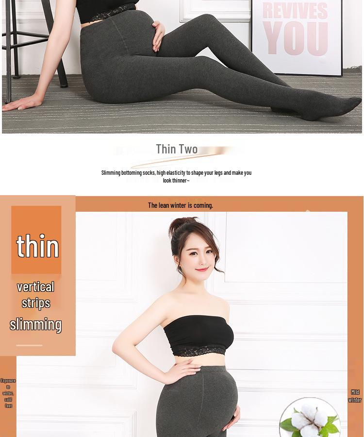 Флисовые леггинсы для беременных: Хлопковая полоска, поддерживающие колготки для весны/осени