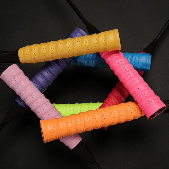 Перфорированная противоскользящая теннисная накладка Утолщенная нескользящая лента для ракетки Супервпитывающая теннисная накладка для бадминтона