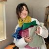 South Korea Dongdaemun purchasing 111Wool solid color fringed scarf women's autumn and winter warm scarf ins