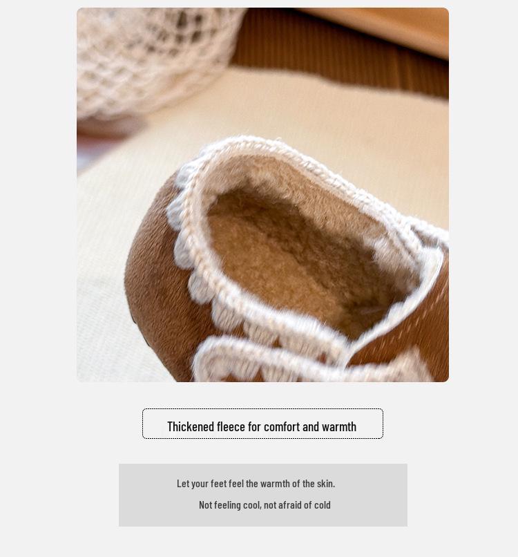 Корейский стиль Ретро Birkenstock Мягкая подошва Кожаная обувь для девочек - Зимняя версия 2025