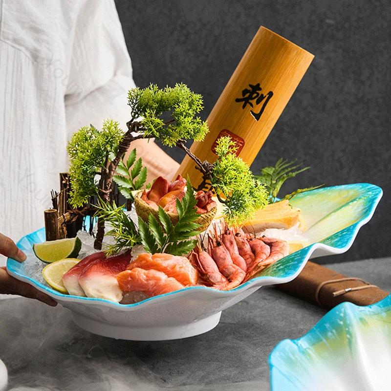 Ресторан в стиле легкой роскоши Тарелка для суши Креативная тарелка для лосося и морепродуктов Изысканные десертные тарелки высокого класса Бытовая посуда
