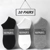 10 Pairs Women Socks Breathable Sports Socks Solid Color Boat Socks Comfortable Cotton Ankle Socks White Black