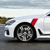 Tri-Color SPORT Car Fender Stickers, Wheel Arch Decor Decals, Personalized Auto Modification Decals Fit for BMW E46 E60 E61 E70 LK5